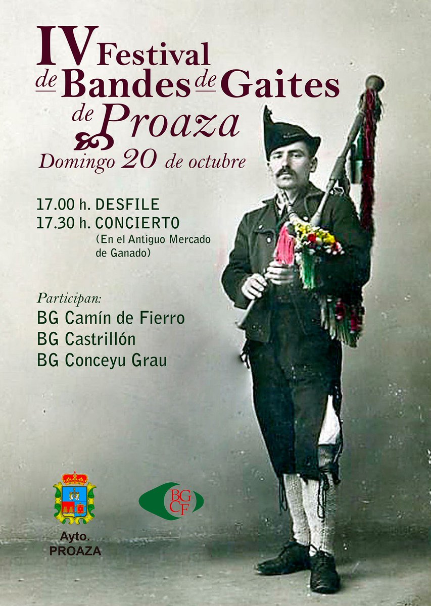 Mundo Gaita (@mundogaita) on Twitter photo ➡️ Mañana ye el “IV Festival de Bandes de Gaites de #Proaza “ 🥁 entamáu pola banda gaites <a href="/camindefierro/">BG Camín de Fierro</a> nel que tarán tamién les bandes <a href="/bgCGrau/">BG Conceyu Grau</a> y Castrillón #bandagaites #mundogaita ➡️ Mañana ye el “IV Festival de Bandes de Gaites de #Proaza “ 🥁 entamáu pola banda gaites <a href="/camindefierro/">BG Camín de Fierro</a> nel que tarán tamién les bandes <a href="/bgCGrau/">BG Conceyu Grau</a> y Castrillón #bandagaites #mundogaita