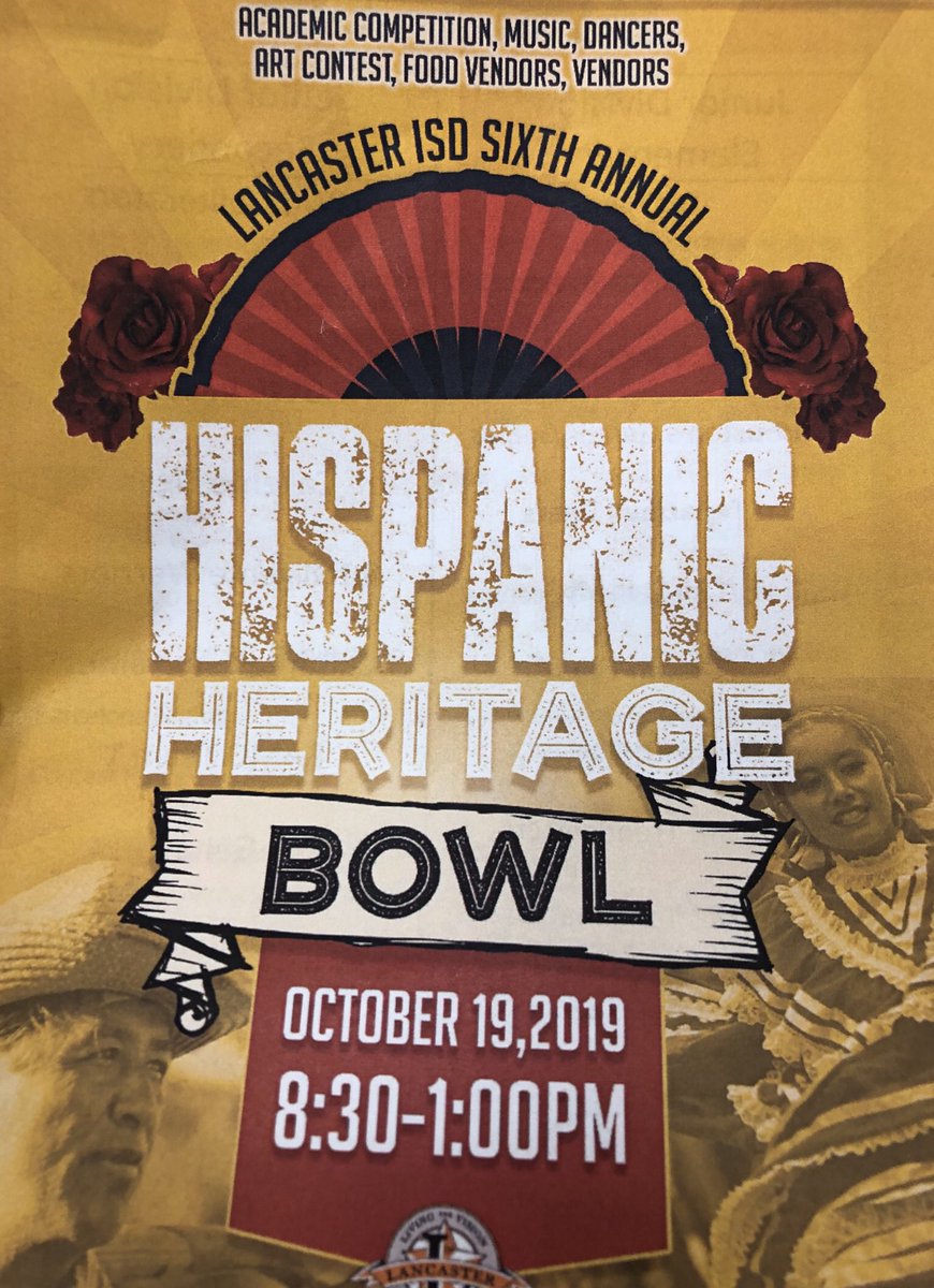 CherishPipkins's tweet photo. Supporting the @LancasterISD Hispanic Heritage Bowl #NextLevel #Thankaprincipal @totstevenson @rickylwesson @YvonneMThornton @willisa_house @Hawthornewendy1 https://t.co/wVks8eG2jx