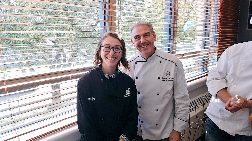 What a lovely bunch of <a href="/LesMarmitons/">Les Marmitons Int'l</a> #fallexec2019 in Quebec City.  And the menu for today under the lead of Chef Gaston Couillard and his daughter (on dessert) loietoquee.com