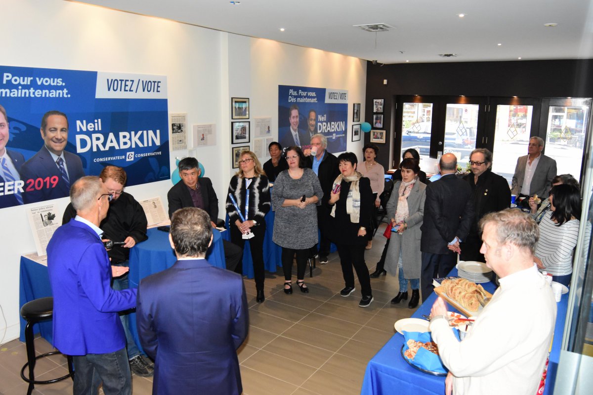 CPCNDGWest's tweet photo. Thanks to @Stockwell_Day and @francissaad for joining us yesterday at our campaign office to show their support for our Conservative movement here in Montreal.

#cdnpoli #cdnelxn2019 https://t.co/aqS8twdJU9