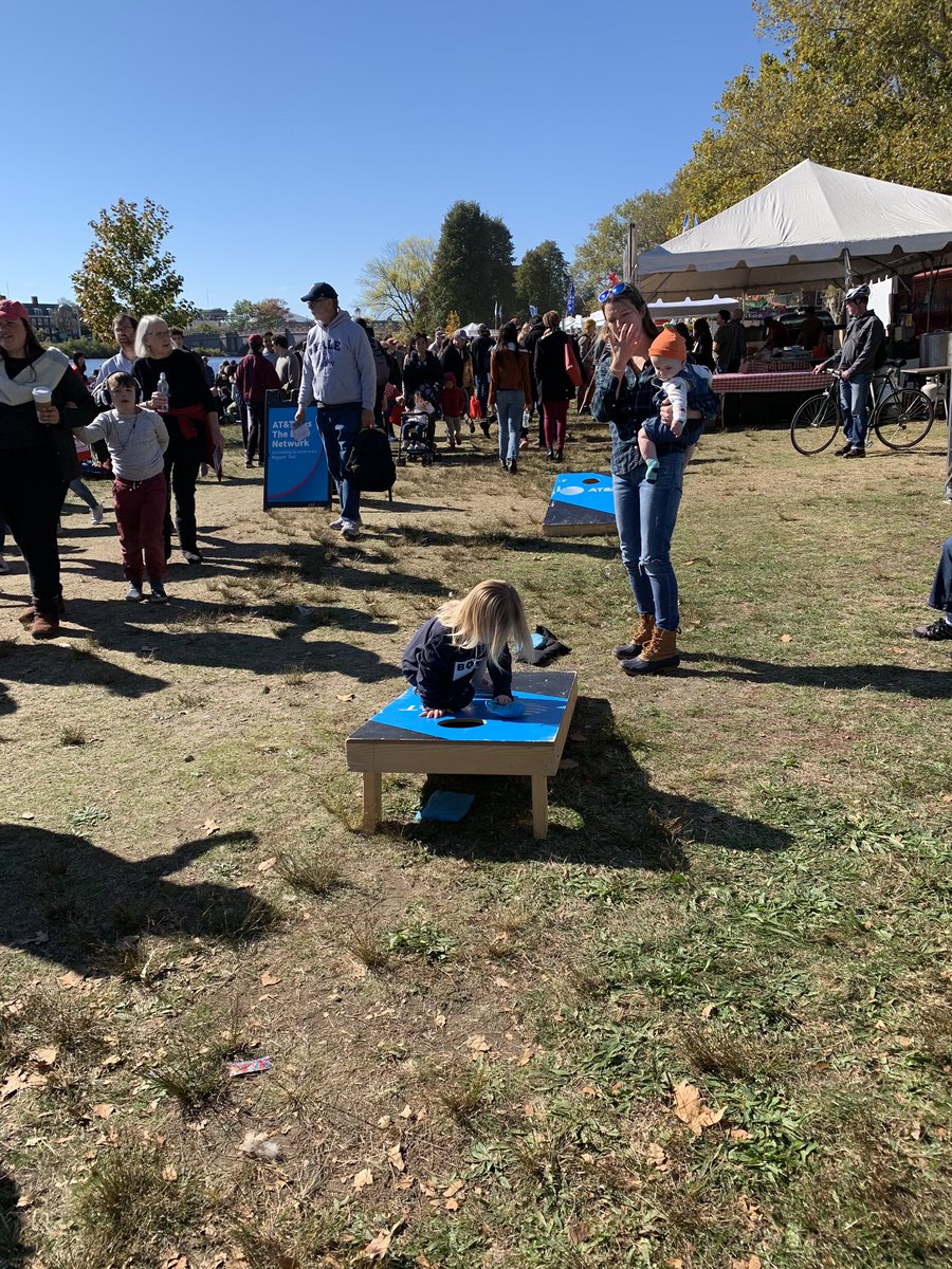 Who knew corn hole would be such a hit among the toddler crowd? #lifeatatt #OurNE