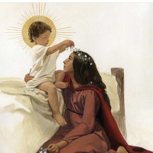 From Catholic creative on Instagram,  @pax.valerieShe has great work and the captions are lovely.