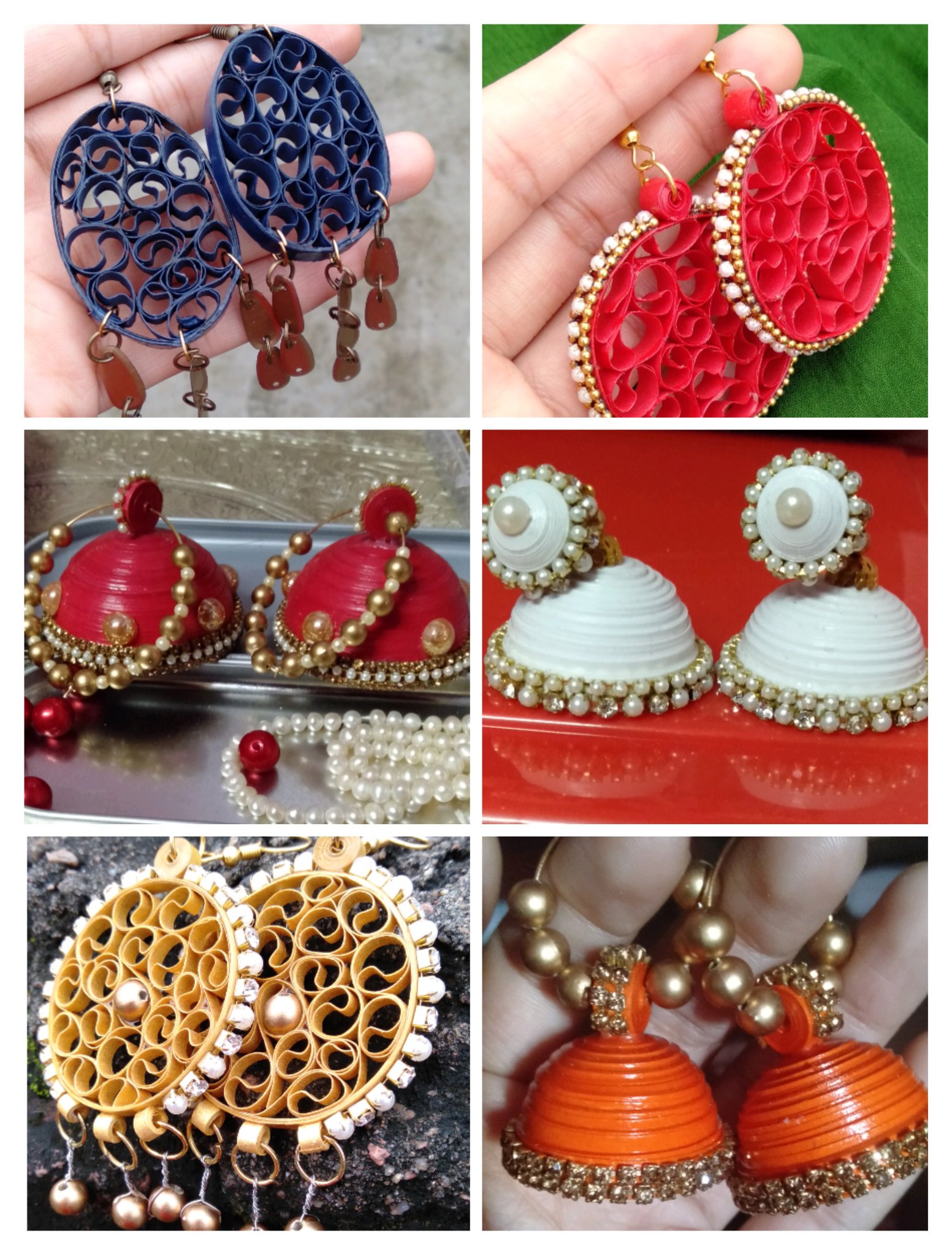 Peach Jhumka Earrings, Handcrafted : Handmade Gifts l Artscrafted –  ArtsCrafted