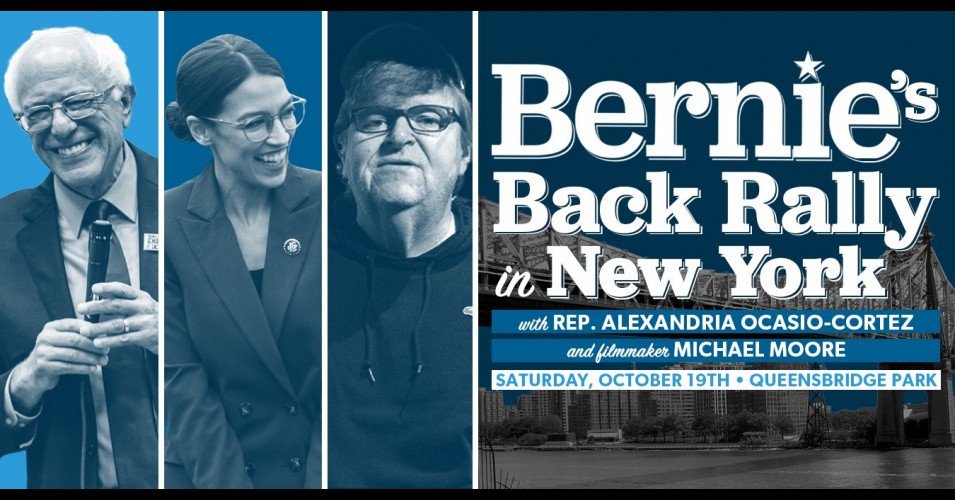 Rally taking place now in Queensbridge Park on Vernon Blvd and 41st Ave - where Alexandria Ocasio-Cortez is endorsing Bernie Sanders is Carolyn Maloney's District 12 - not AOC's District 14 which starts on 42nd Street. #queens #astoria #aoc #bernie #nycd12 #nycd14