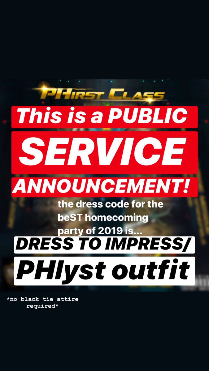 ⚠️ BLACK TIE ATTIRE IS NOT REQUIRED FOR THE PARTY ⚠️ Come in your PHlyst Fit 💧