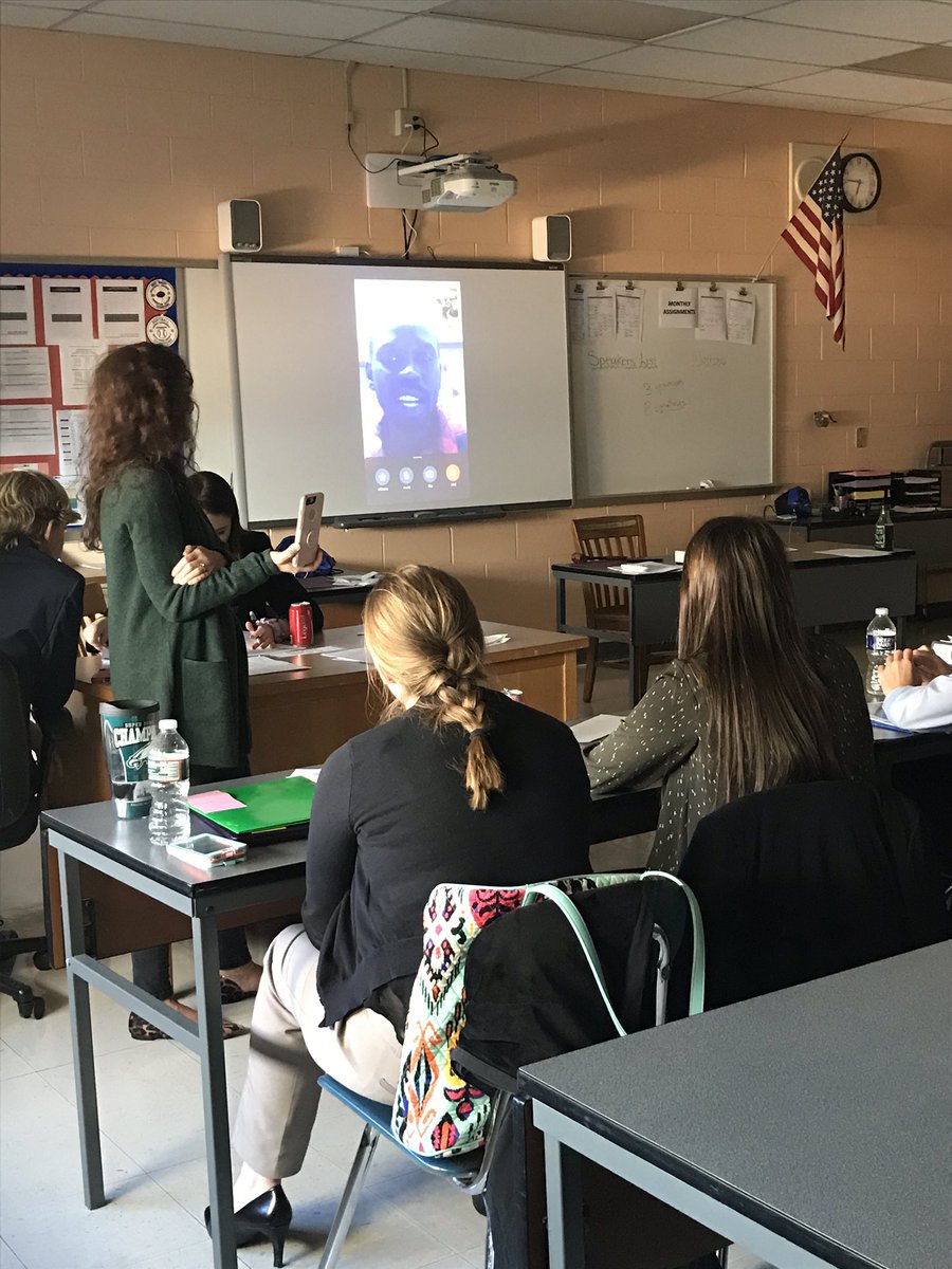 HMHSmodelUN's tweet photo. The UN High Commission for Refugees participated in a Skype call with Garang Buk Buk as they discussed Refugees & Internally Displaced Persons. #SJMUN https://t.co/H5ML6vBhO9