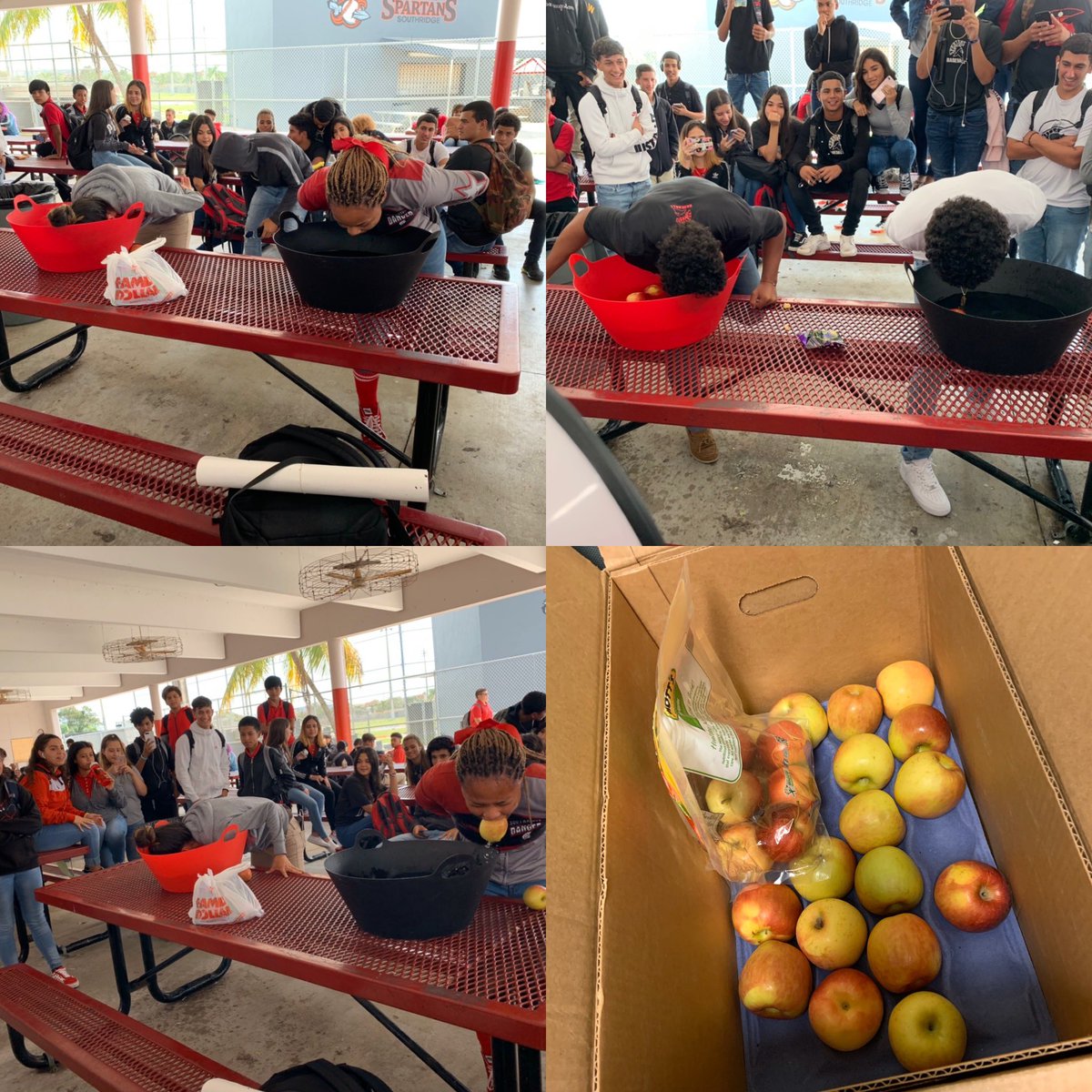 TGIF! #AppleBob! Serving w/ #positivity! #SpartanLunchBreaks are more than just chat & eat - promoting positivity as we #Interact to serve with @SAVEPromise & @sandyhook ‘s mission to #SafeSchools