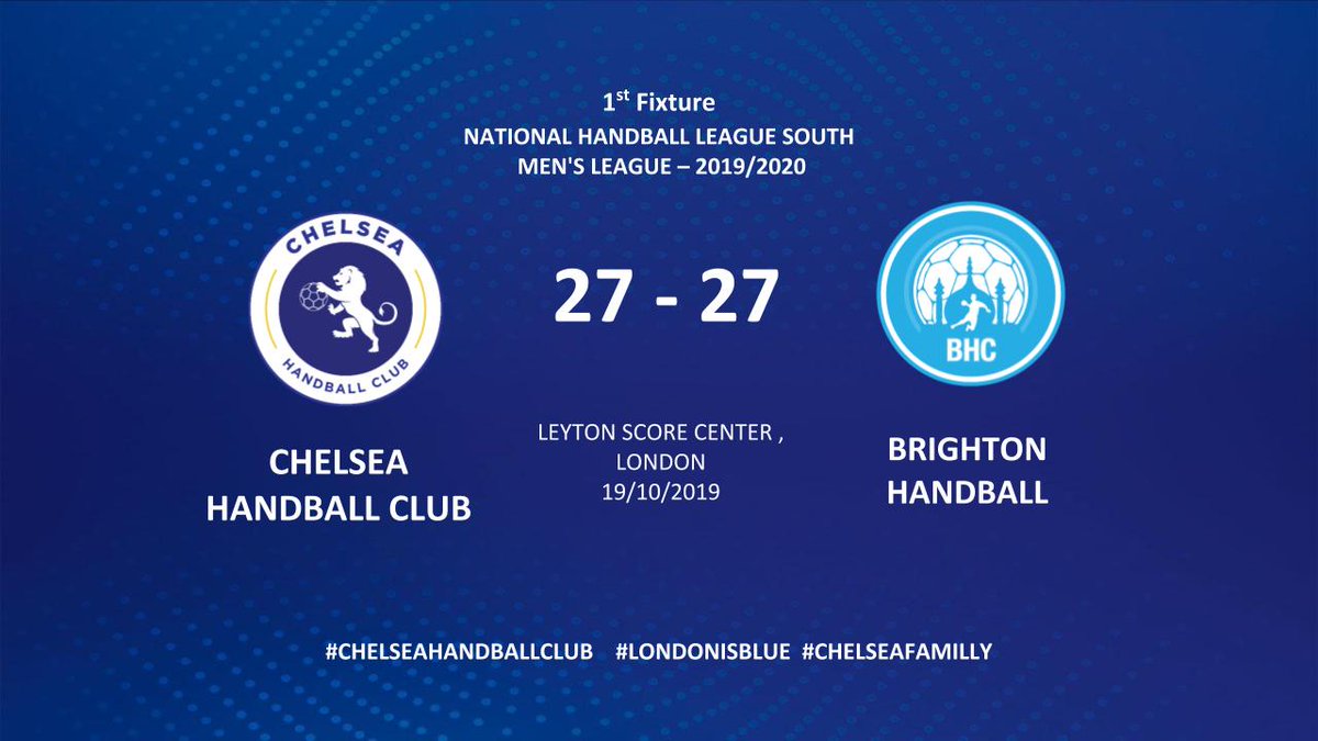 ChelseaHandball's tweet photo. π’π’Update from Leyton: Tough start for our Menβs first team but it ended with a draw against a strong @brightonhandball team. Final score 27-27
#chelseahandball
#chelseafamily ππ @ScoreCentre https://t.co/s8vhBuI5fw