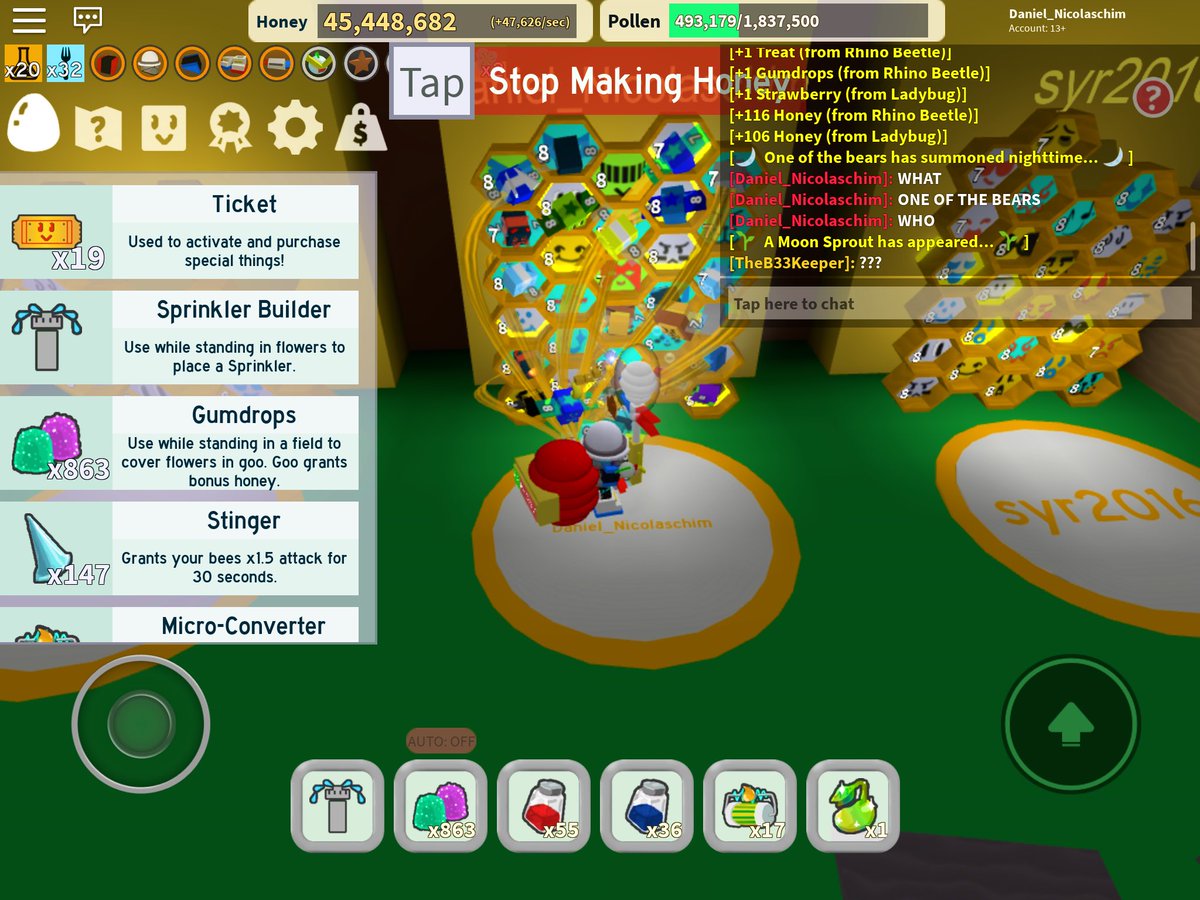 Bee Swarm Leaks On Twitter Onettdev New Bee Teaser Tadpole Bee Blue Mythic Type Introducing A New Type Mythic Mythic Has A Purple Background Color In The Hive - how to get stingers in bee swarm simulator roblox how to