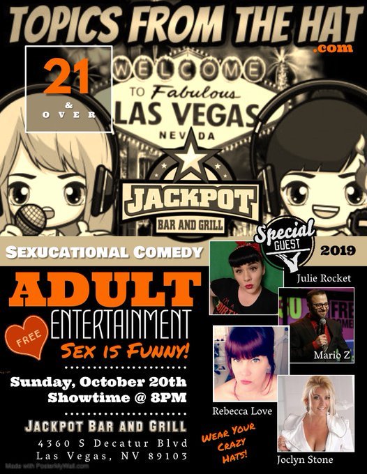 JulieRocketxxx's tweet photo. ***come one come all*** This Sunday @jackpotbarlv for @TFTHcomedy with special gust...ME https://t.co/KhZGdJF8J6