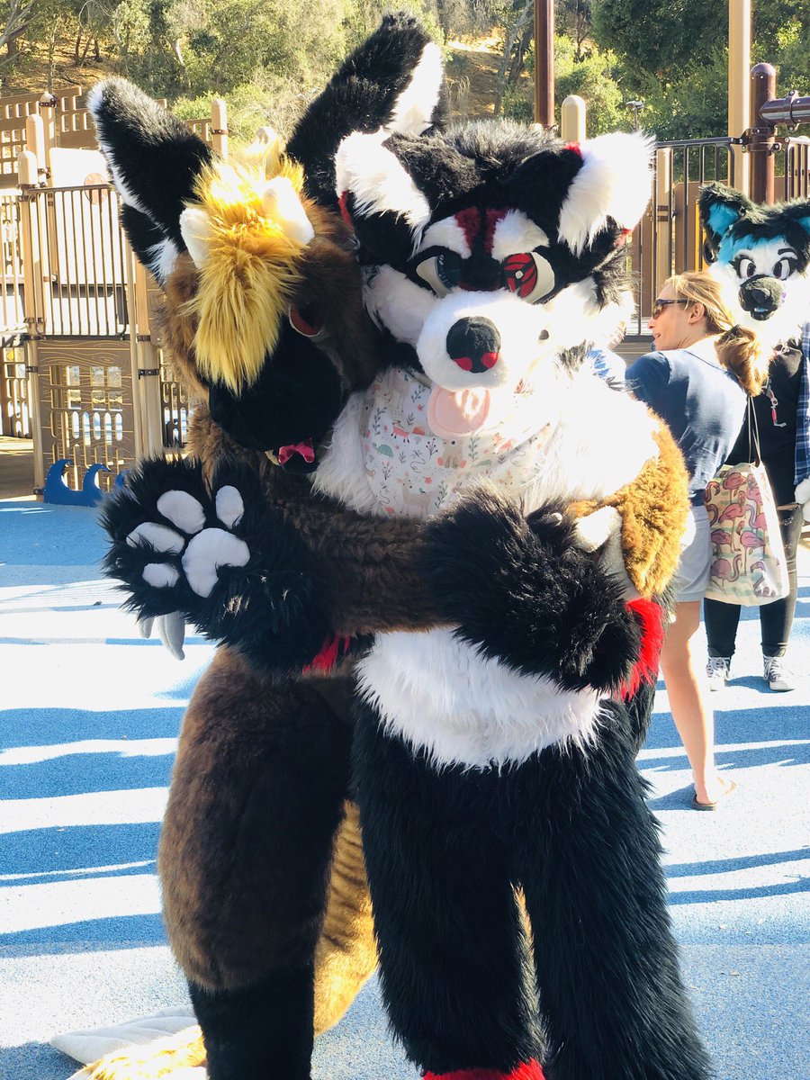 Renn had a great time at RBFM today! We had a great turnout of 35 people, which is pretty close to the most we’ve ever had. Coco got his new suit and we needed to get a pic of it!! So darn cute! <a href="/CocoFosky/">🥳🎈 Coco Squeaky Oddball Puppy 🎈🥳</a> <a href="/rbfm1/">Rose Bowl Furmeet</a> <a href="/FursuitPursuits/">Fursuit Pursuits!</a> #furmeet #fursuit