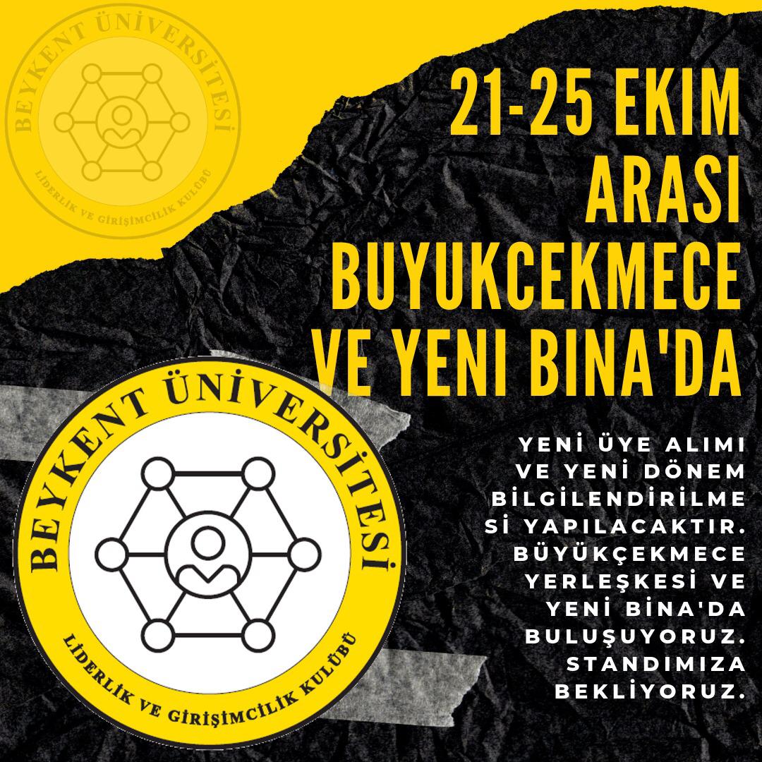 21-25 Ekim arasında üniversitemizin kulüp tanıtım günlerinde standımıza davetlisiniz. Yeni üye alımları ve yapılacak faaliyetler hakkında detaylı bilgiler için, standımıza üniversitemizin bütün öğrencilerini bekliyoruz. Yer: Büyükçekmece yerleşkesi (Avalon) ve Yeni bina(Hadımköy)