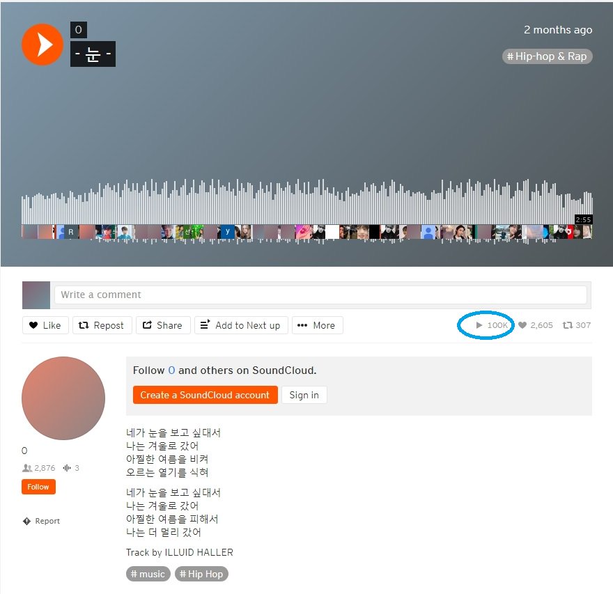 Congratulations,  #Hwiyoung! Your self-written song " #Snow ( #눈)" reached over  #100K plays on  #SoundCloud! Love this song & sooo proud of U! Listen to Snow: http://soundcloud.com/h0123/kkkkdflirrga #SF9  #휘영  #영균 #10만Play축하행영균앙  #눈들을때마다행복  #Congrats