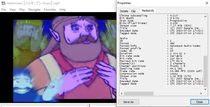 And I was stuck for quite a long time, until I began digging my old files for my previous projects, which included some copies made from the original uploads. While some copies failed to contain them, some retained metadata regarding when they were first rendered for YouTube