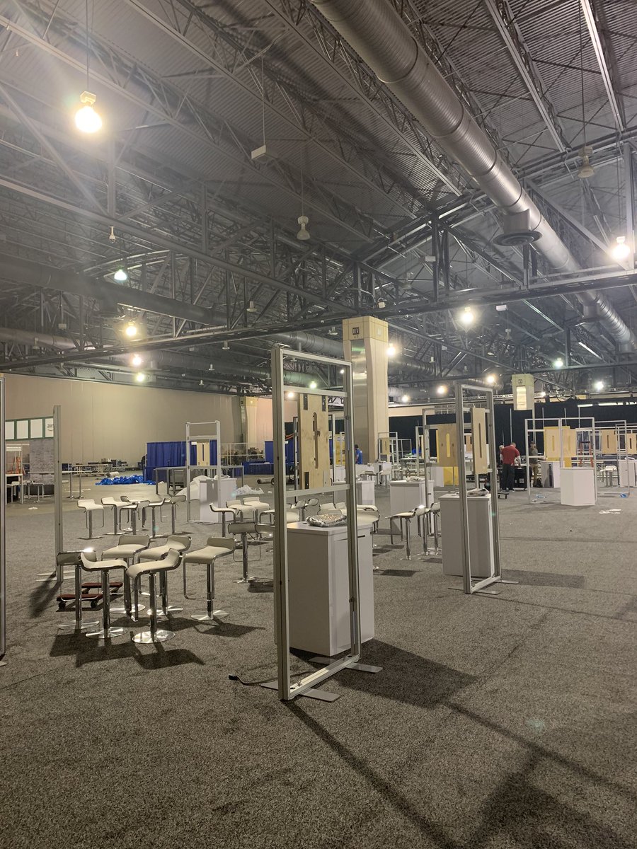 ACTIAC's tweet photo. Progress is getting made every hour at the Convention Center! Can you guess what this is going to be? #doyoutechknow #hubbing #ImagineNationelc https://t.co/pcyBD9PMLO
