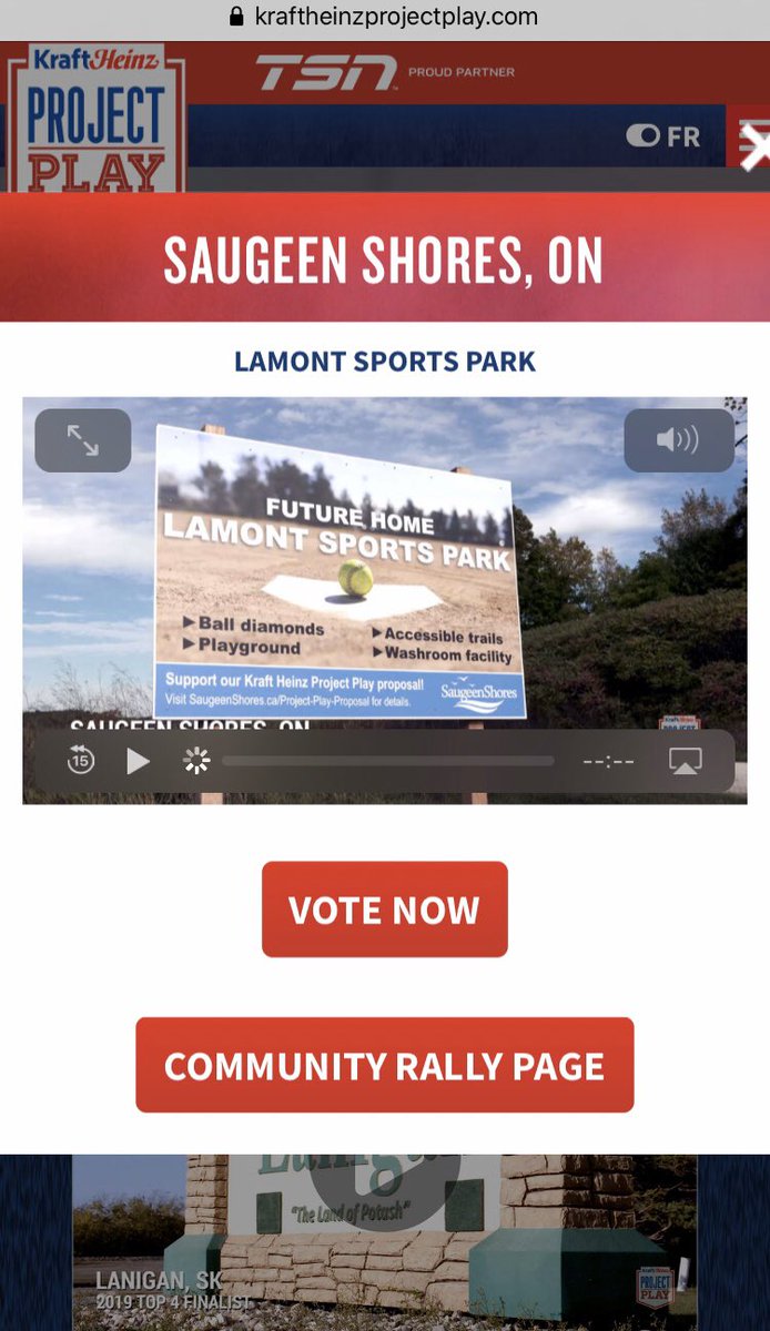 BenLobbMP's tweet photo. I just voted for @SaugeenShoresON bid to win #KraftHeinzProjectPlay. Please lend your support and help make this dream come true!  https://t.co/PWfQmUlJ1S https://t.co/Amsv1ErFzE