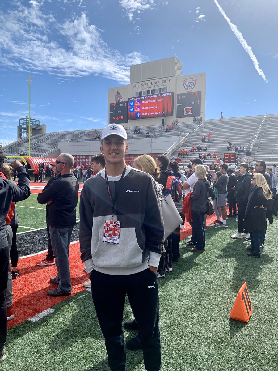 CarsonGulker27's tweet image. Had a great time visiting Ball State! Thanks to @BallStateFB and @MattBarlow_ for having me out for the day! #ChirpChirp