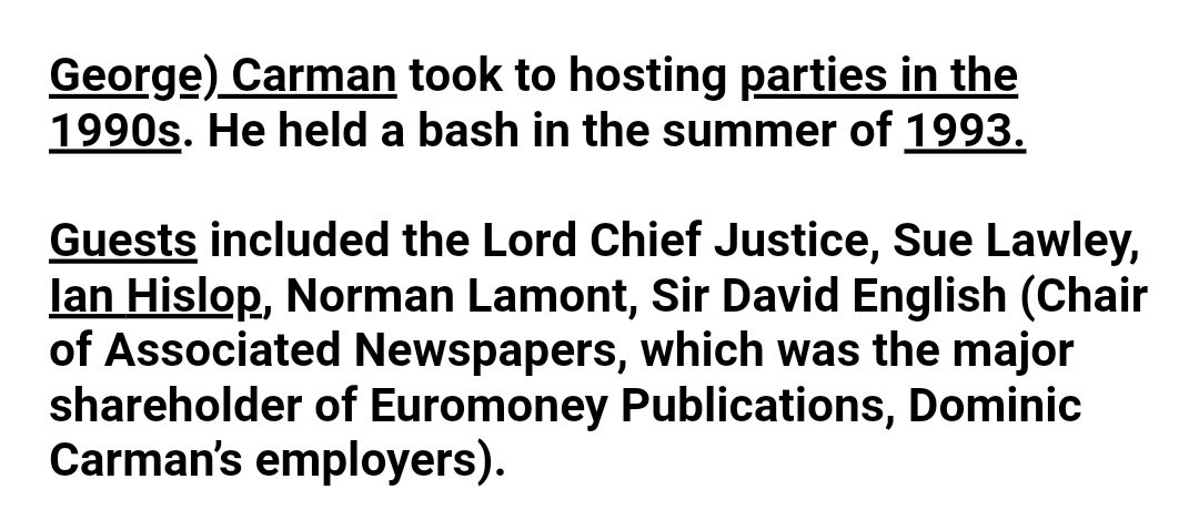 George Carman QC was retained by Savile's lawyers in the early Nineties around the time Carman took to hosting parties. Guests included Ian Hislop ... https://www.theguardian.com/commentisfree/2012/oct/14/dominic-carman-jimmy-savile-and-my-father