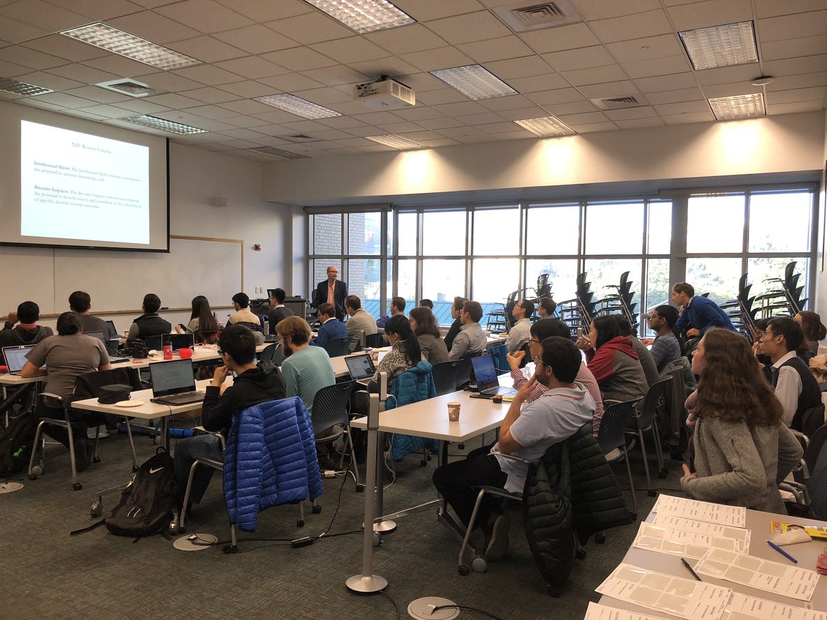 lilyxu0's tweet image. Prof. @DougOfNashville delivering today’s keynote at #CompSust DC, discussing mechanisms for broader impact including K-12 education, online Wikibooks, and conference special tracks.