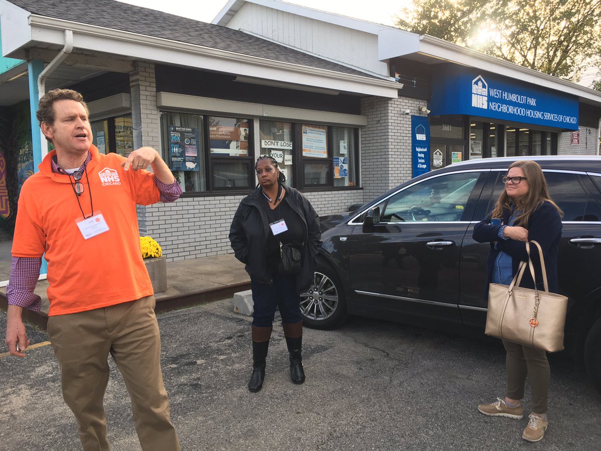 sarahcbrinkmann's tweet photo. On a tour to West Humboldt to learn from the work of @NHSChicago @neighborworks @NWHomeStart #ChicagoCLI https://t.co/HiZjAinMKK