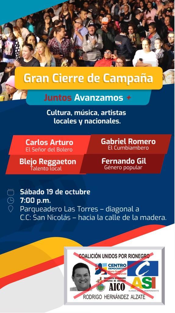 JORGERESTREPOZ's tweet photo. #JorgeRestrepo candidato al Concejo de Rionegro C-5⃣ 

Amigos y simpatizantes, los espero hoy al cierre de campaña de nuestro candidato a la Alcaldía de Rionegro, @Rodrigohal 

Los esperamos.

C-5 Jorge Restrepo Experiencia y Conocimiento https://t.co/6TjidzaojY