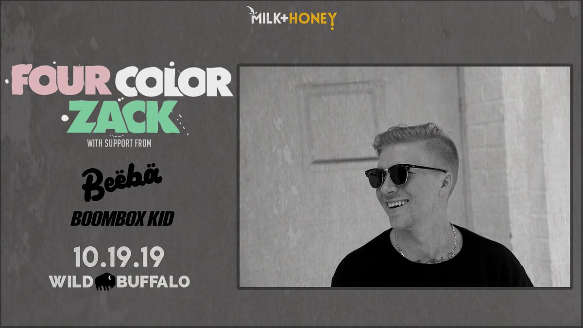 milkhoneycrew's tweet photo. Oh boy. @FOURCOLORZACK x @NickBeeba x @DJBBKID tonight @WildBuffalo. This is the place to be. This is where the party’s at. See you tonight #bellingham. 

Tix: https://t.co/2h1vte5R2v https://t.co/tcGx3Oh0RM