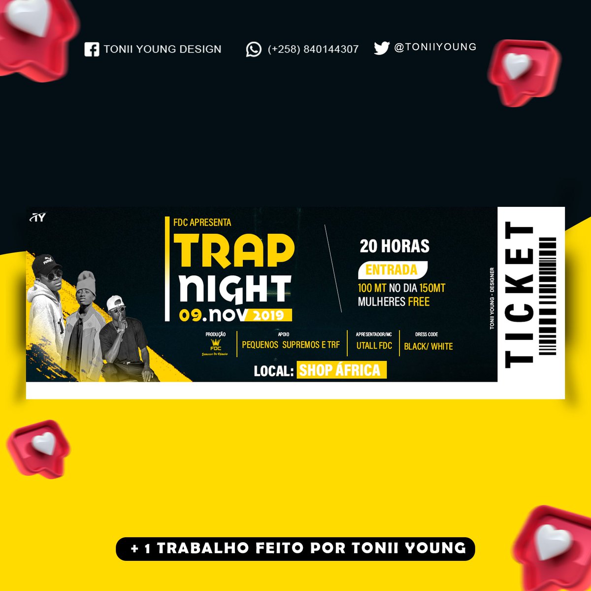 ToniiYoung's tweet photo. Mais um trabalho feito de zero até ao ponto, se você gostou faz a tua encomenda mais rápido que possível.

Contactos:<b> 
Tell:(+258)_840144307 
E-mail: youngtoni502@gmail.com

#TRAPNIGHT #FDC #Designgrafico #Photoshop #Design #Art #Graphicdesign #TY #ToniiYoung #Toniiyoungdesign https://t.co/3uWc9TYpAP