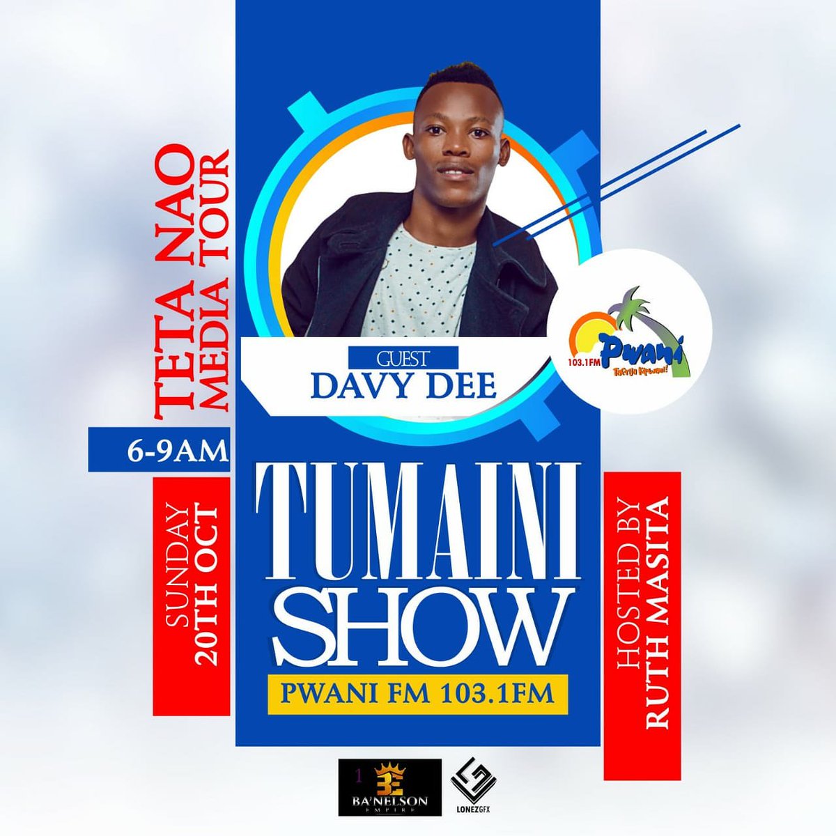 DavyDeeOfficial's tweet photo. Introducing TETANAO my new song hapa ndani ya Pwani fm 8am usikose kusikiliza. T #TetaNao #DavyDee #IamWhoGodSaysIam
New Audio TETA NAO..Head on YouTube and please subscriber,put your Comment share to someone you know needs to her this 
https://t.co/2rV5whe1c0 https://t.co/p0sHqvxsR8
