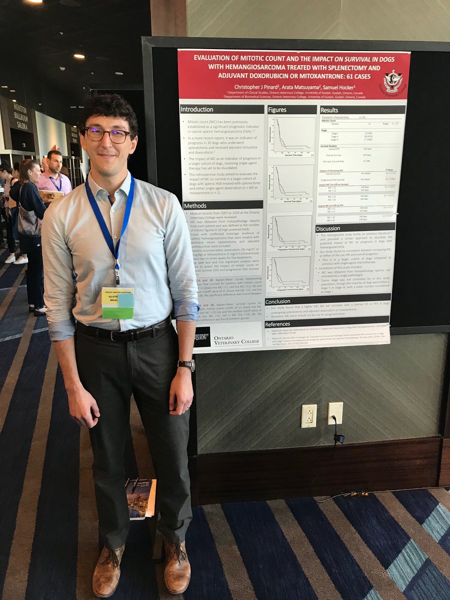 MutsaersLab's tweet photo. All 3 of our oncology residents had poster presentations at VCS this year! Congrats to Drs. Sarah Bernard, Chris Pinard and Sarah Laliberte on their excellent work! #VCS2019 @OntVetCollege @chrispinard @VeterinaryCanc1 https://t.co/MWtCuRCg6N