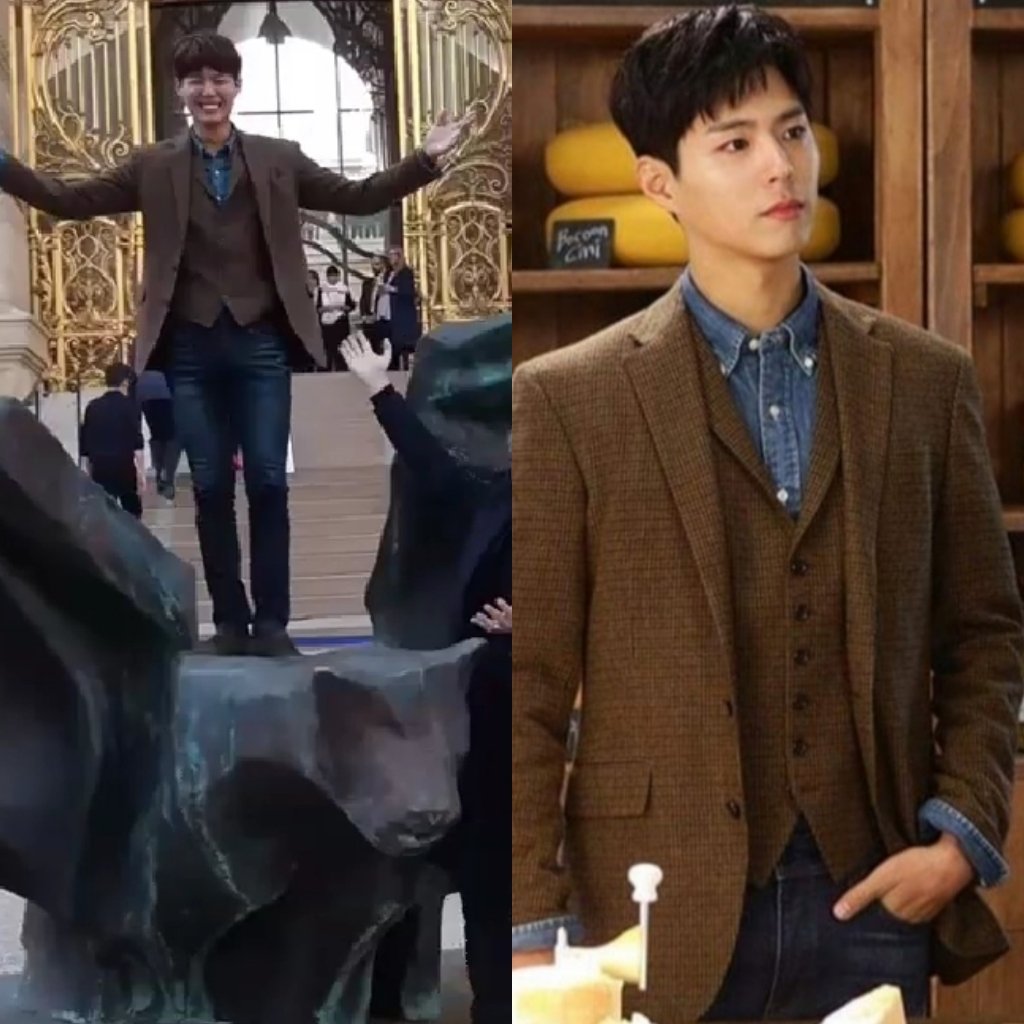 Pumpkinbagel's tweet image. I'm not sure if the 2nd photo is a new one.

I think u are the 5th member of the ninja turtles😊
No one saw u leaving Korea
There is an ongoing Faic International Contemporary Art Fair in Paris, so touristy 

Thanks to Johan Creten, the artist of the bat sculpture for posting.
©