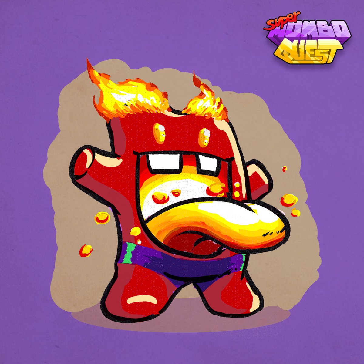 So throughout the game, we're thinking you'll be able to get a few AWESOME items that unlock new Mombo forms. This is a cool concept of one of them - the Fire Mombo! 🔥

#gamer #gamers #2dgame #gamedev