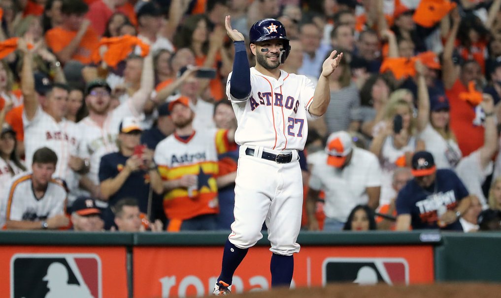 ESPNInsights's tweet image. José Altuve sends the Astros to the World Series for the 2nd time in the last 3 seasons.

Altuve hits the 5th walk-off pennant-winning home run in MLB history, joining Aaron Boone, Travis Ishikawa, Chris Chambliss and Magglio Ordonez.