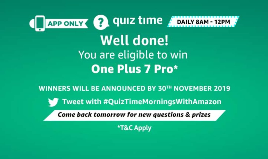 sonu28789's tweet photo. Done #QuizTimeMorningsWithAmazon https://t.co/WtAF97Tvau