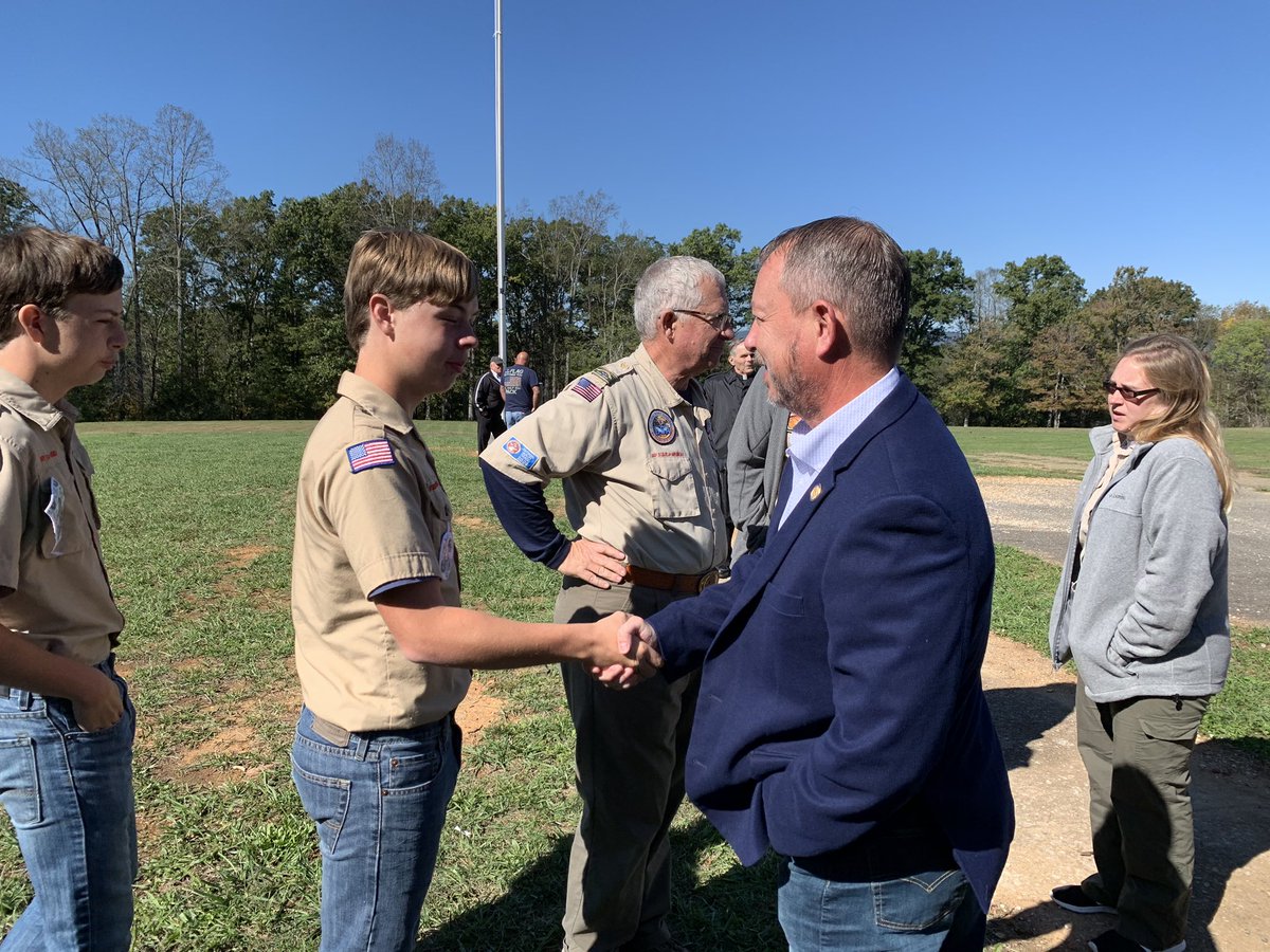 nickrushva's tweet photo. #TeamRush was out in Hiwassee yesterday for the opening of the memorial park on the site of the old elementary school. I enjoyed meeting the Boy Scout pack that worked all summer to complete the project saving Pulaski County over $12,000. https://t.co/DGbI5EibSQ