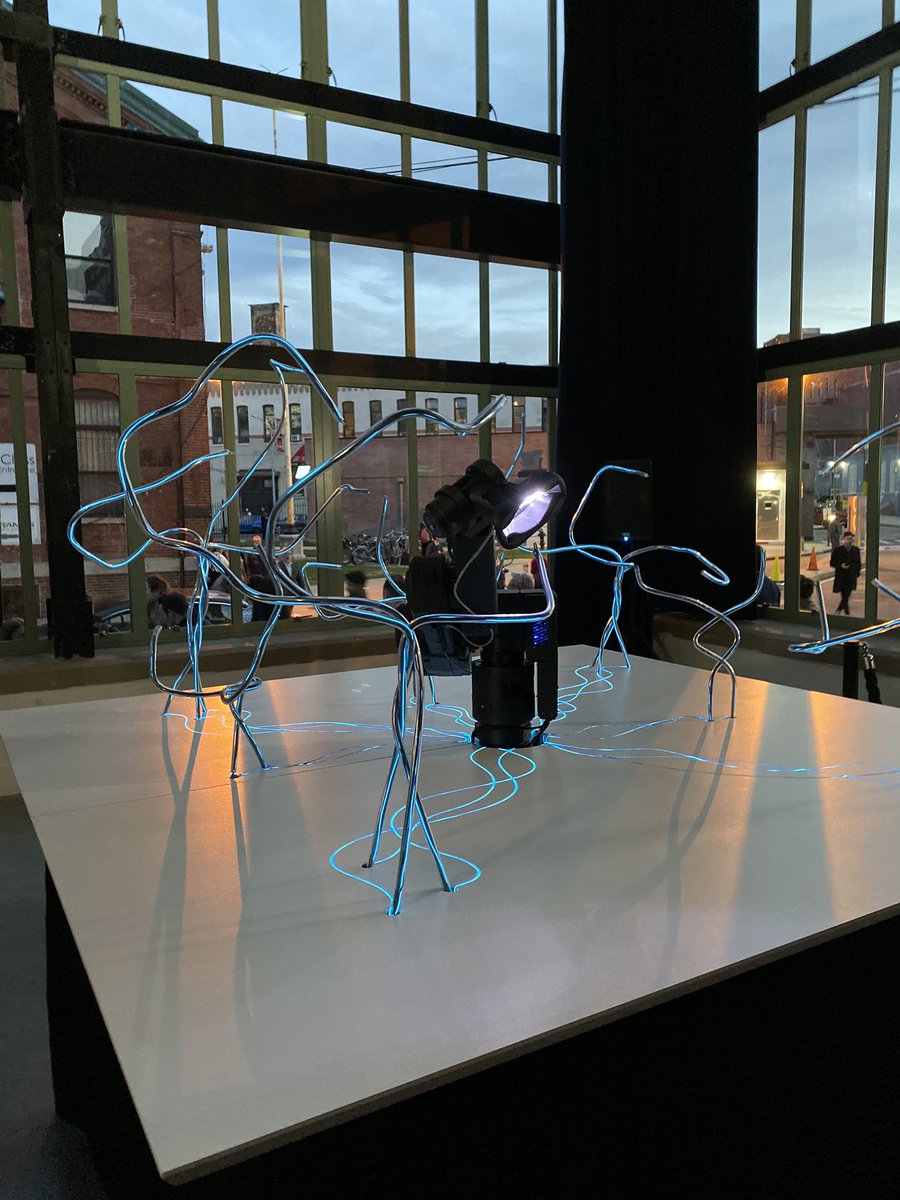 schroek's tweet image. Saturday night wonderland: @newlab Open House - @truebirdcoffee @farmshelf #3DScanning #robotics #environmentaldesign and more