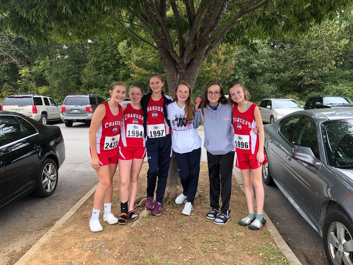 OMS lady Cross Country representing OMS at state in Knoxville.  One proud coach.  <a href="/Sinorscience/">Elizabeth</a> <a href="/OMS_Chargers/">Oakland Middle School</a>