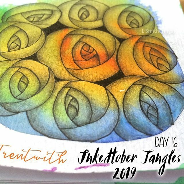 colourtangle's tweet photo. DAY 16 Trentwith. I love this tangle, my favourite so far in the Challenge.

#inktober2019 #inktobertangles2019 #zentanglepatterns #zentanglelovers https://t.co/yeUYeanVPR https://t.co/Jm9GGHOJTW