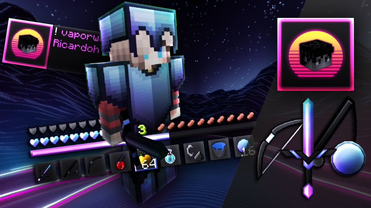 ErickoGamerYT's tweet image. ϟ  Vaporwave [128x] 

▪Version: 1.2 / 1.4 / 1.7 / 1.8/ 1.9 / 1.10 / 1.11 / 1.12 / 1.13

◆ Credits:
▪ PC: @tiredrico
▪ PE: @ErickoGamerYT × @ImAzxreh

◆ Resolution:
▪ Items: [128x]
▪ Blocks: [128x]

Like ❤ And RT 🔄? 

◆ DL: youtu.be/k_6pAJm_RHk