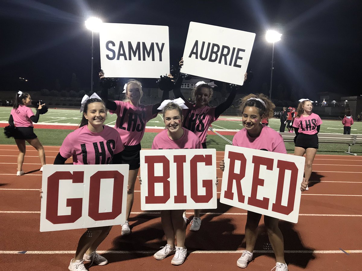 lansingcheer's tweet photo. We are so proud of all of our LHS Seniors and everything they have accomplished! Senior Night/Pink Out was memorable! Shout out to our Senior Cheerleaders- Aubrie Penfield and Sammy Masisak! We love you! @LionLansing #firstofthelast #Aubrietheflyer #257kicks #proudofthepride https://t.co/rOjxeIK0w0