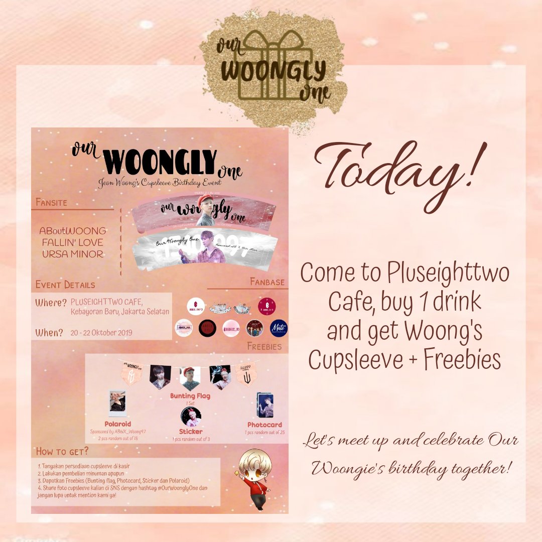 ABNEWEVENT_ID's tweet photo. Hallo ABNEWs!
Mulai nanti pukul 12.00 WIB kalian sudah bisa datang ke @PluseighttwoJKT Cafe dan mendapatkan cupsleeve + freebies #OurWoonglyOne ya~
#OurWoonglyOne #HAPPY_WOONG_DAY #HappyJeonWoongDay #JEONWOONG #WOONG #AB6IX #ABNEW #ABNEWINDONESIA https://t.co/SKOFBKshAD