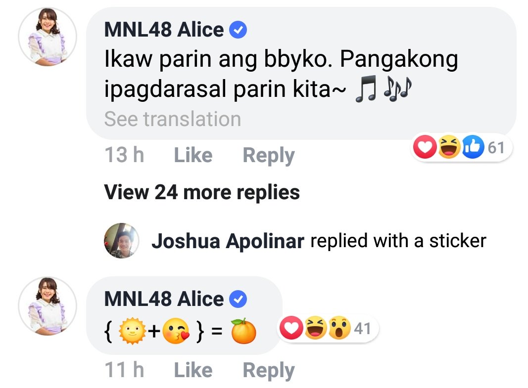 Mnl48P's tweet photo. The emoticons make me think hahaha

#mnl48
#mnl48alice
#captainalice
#WordsOfWisdom https://t.co/WcvoOy2cZl