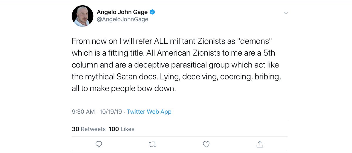 ShaulIshTov's tweet photo. Snowflake antisemite @AngeloJohnGage is triggered!!!!!!!
Gonna be a blizzard soon.
#NaziFail https://t.co/eqdqcx1kcW