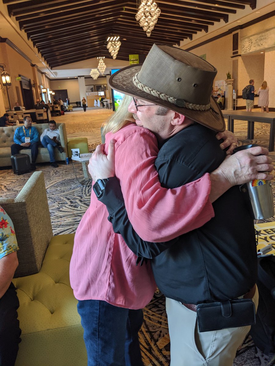 WinthropDC's tweet photo. Saying goodbye at the end of a #GPUGSummit conference is always hard, but harder when it is your last one. Planning to visit @Leslie_Vail in #Dallas when flying through #DFW in future years.
#GPPT #UserGroupSummit #MSDynGP #IamDynGP #MVPBuzz #GPUG @UGCommunities @GPUG https://t.co/8wOrTMnpID