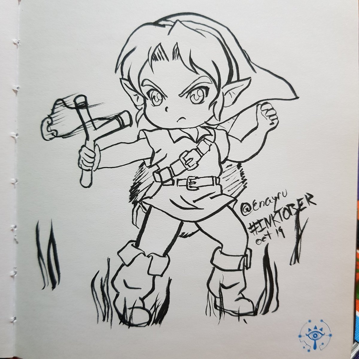 Enayru's tweet photo. "resortera" y lo primeritito que me vino a la mente fue él. Punto.
#inktober #inktober2019 #sling #slingshoot #link #zelda #tloz #theleyendofzelda #ocarina #ocarinaOfTime #youngLink #childLink #dekuseed #Enayru https://t.co/4D1DsFvMUj