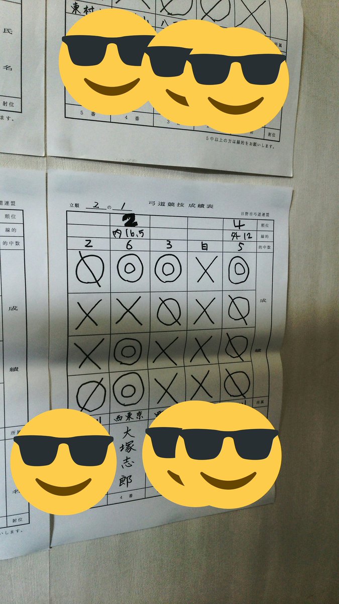 本日弓道の武者修業で日野の南平道場の射会に参加しました 結果は八射六中線的16、5センチで準優勝です? 