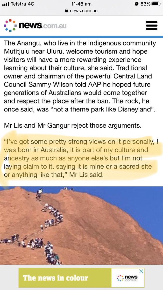 thisjimmy's tweet image. “Uluru is part of my culture and heritage” days fat white bloke who’s Aussie ancestry dates back 1 generation #uluru #noclimb
