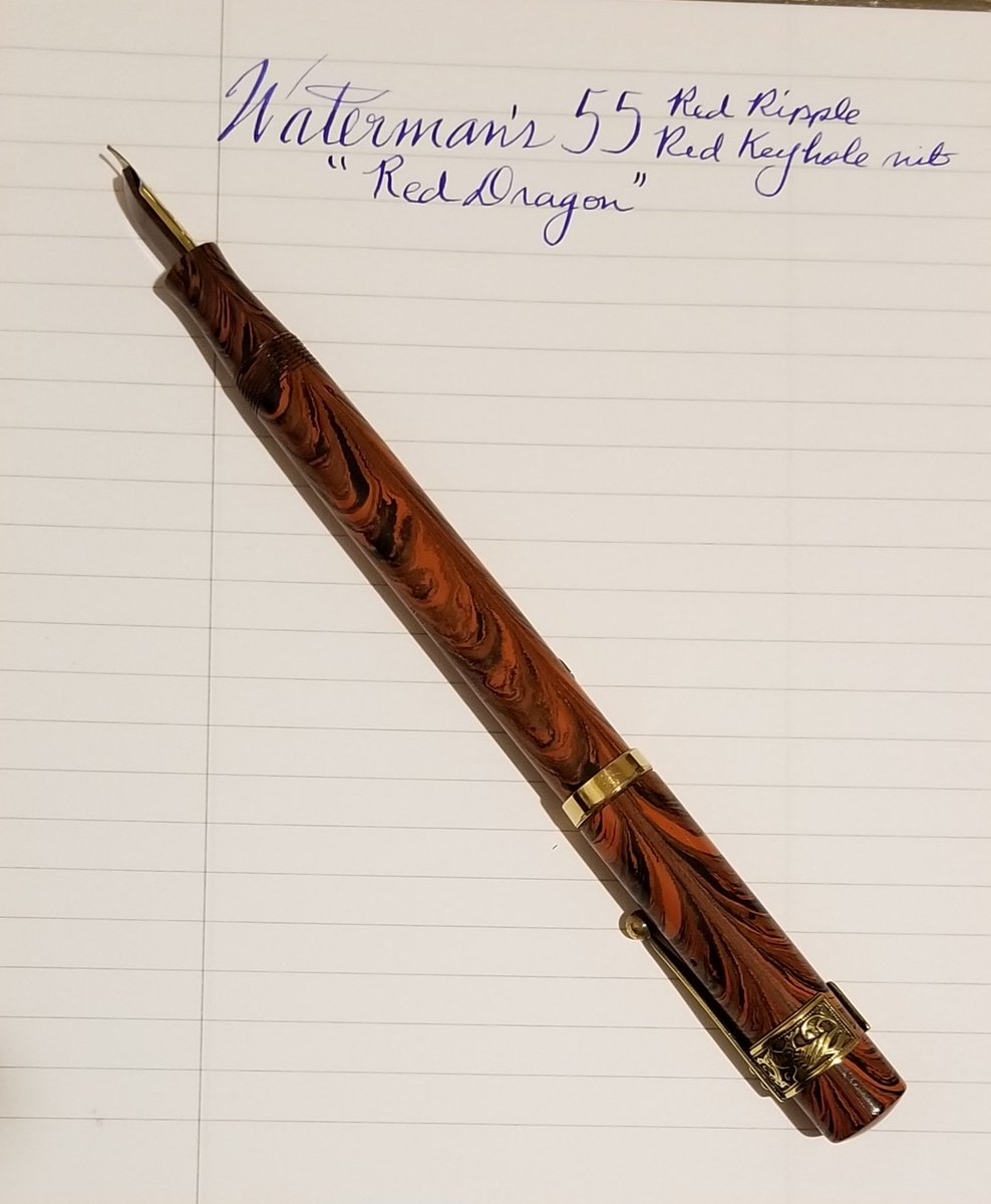 AnnPeek's tweet photo. #vintage #watermans55 #redripple #serviced #restored #dragon #accomodationclip #red #nib #feed #ivealwaysgotapen #1920something #mid1920s #FrenchAccomodationClip #writing #OldSchool #quality #writingtool #semiflex https://t.co/a8ftvbHZKu