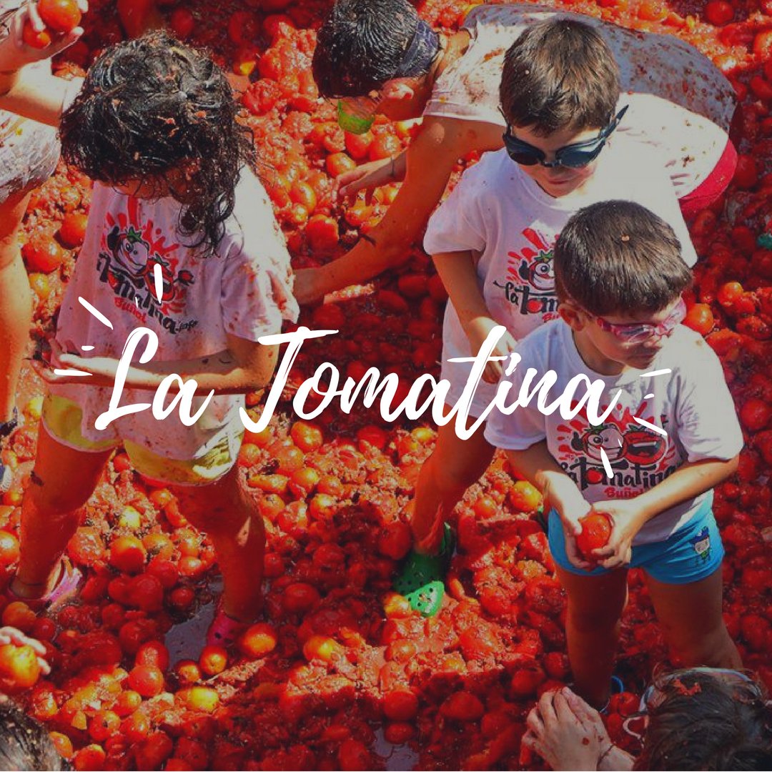 All_Gives's tweet photo. Did you know? There is a festival when you can fight with tomatoes! 

La Tomatina is a festival held on a Wednesday towards the end of August in the town of Buñol in the Valencia region in Spain! https://t.co/rOjZaVv6Qj