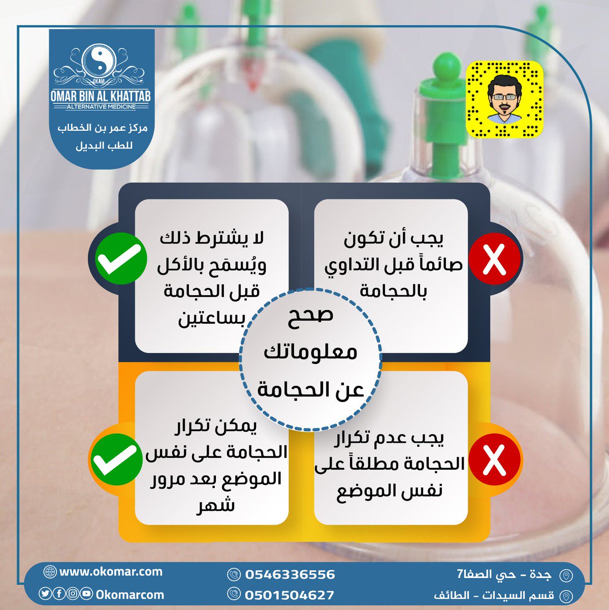 okomarcom's tweet image. #صحح_معلوماتك عن #الحجامة