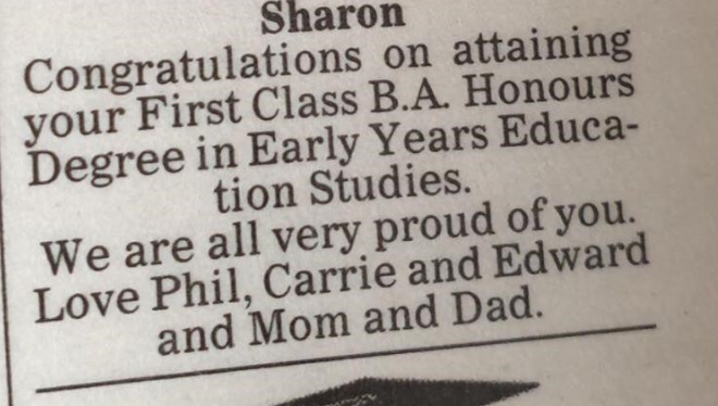 Newman_Uni's tweet photo. We love it when our graduates send stories like this through! We just had to share! ♥️

Sharon graduated in 2005 as a mature student &amp; met her best friend on the first day of her course. 😍

We'd love to hear your stories, comment below 👇or DM us. 

#NewmanGraduation https://t.co/cP5HfiTFLz